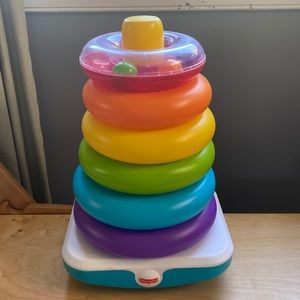 Fisher Price Giant Rock-a-Stack Baby Toy, 14+ Inches, multi colored